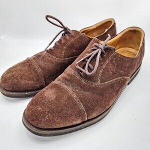 Cole Haan Cap Toe Brown Suede Dress Shoes Oxfords Men's 11 Preppy